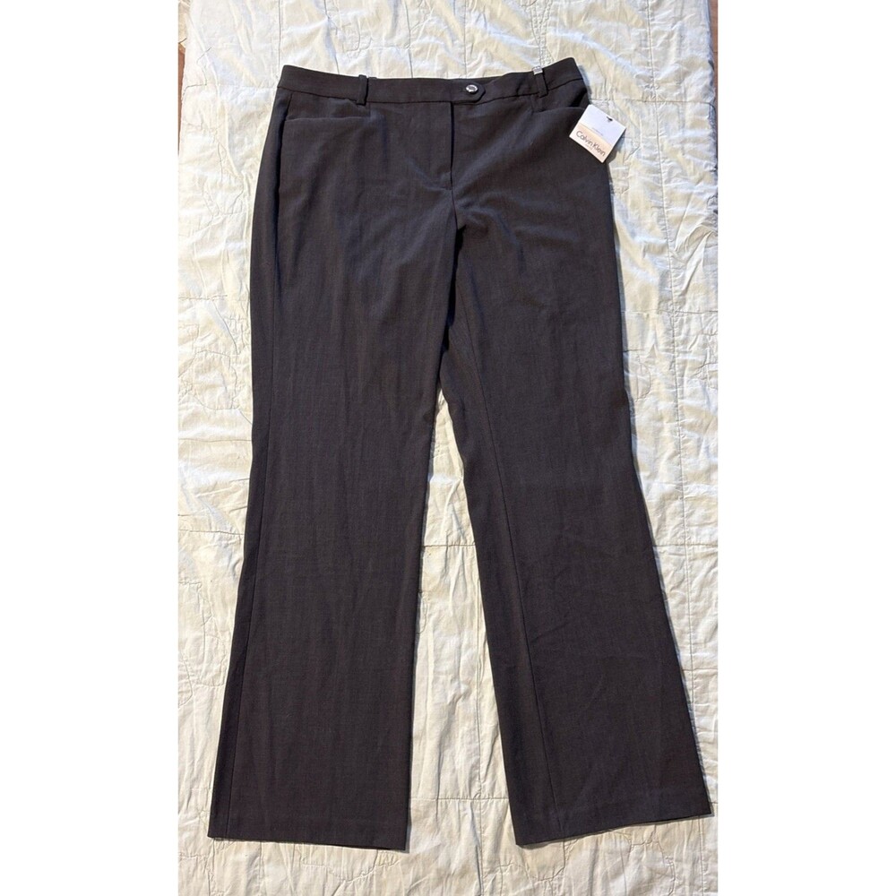 NWT Calvin Klein Women's Modern Fit Career Suit Pants Charcoal Size 10 SM1PL036